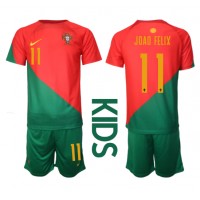Camisa de Futebol Portugal Joao Felix #11 Equipamento Principal Infantil Mundo 2022 Manga Curta (+ Calças curtas)